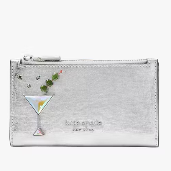 kate spade Handbags - Kate Spade Shaken Not Stirred Small Slim Bifold Wallet with Martini Glass
